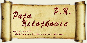 Paja Milojković vizit kartica